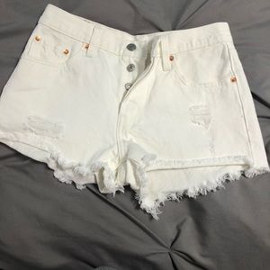 Levi’s White Jean Shorts